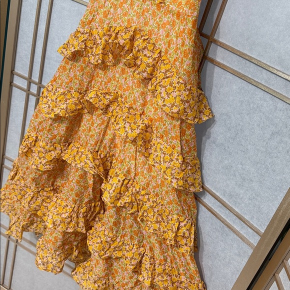 MAJE Rissol Floral Ruffle Sleeveless Cotton Dress US Size Small - Picture 5 of 16